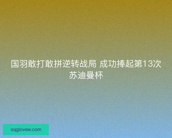 国羽敢打敢拼逆转战局 成功捧起第13次苏迪曼杯