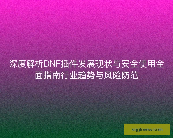深度解析DNF插件发展现状与安全使用全面指南行业趋势与风险防范