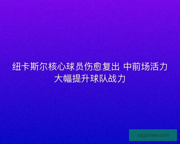 纽卡斯尔核心球员伤愈复出 中前场活力大幅提升球队战力 纽卡斯尔核心球员伤愈复出 中前场活力大幅提升球队战力