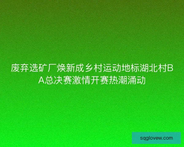 废弃选矿厂焕新成乡村运动地标湖北村BA总决赛激情开赛热潮涌动